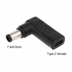 Type-C to 7.4x5.0mm Laptop DC Tip Converter for Charging with 90 Degree Angle