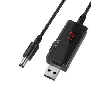 USB Step-up Converter Cable for Router, DC 5V to 9V/12V, 5.5x2.1mm Output Jack