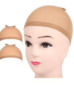 2-Pack Stretchy Polyester Wig Caps for Secure Wig & Hair Extension Wear - Choose Your Color