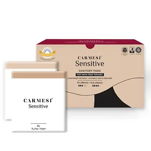 Carmesi Sensitive Sanitary Pads: 30-Count Pack (15 Large + 15 XL) for Comfort and Protection