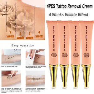 Painless Eyebrow Tattoo Removal Cream: 4-Pack Gel for Safe and Effective Cleaning and Repair
