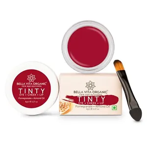 Bella Vita Organic Pomegranate Tinty Lip, Eye, and Cheek Tint and Blush: Multipurpose, Nourishing Color