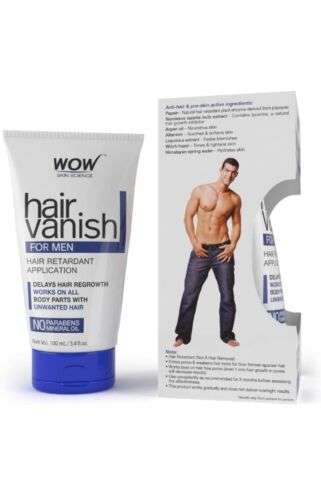 पुरुषों के लिए WOW हेयर वैनिश: तुरंत ग्रे कवरेज - बिना पैराबेन या मिनरल ऑयल के, 100 मिली