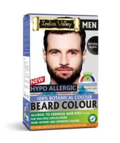 Indus Valley 100% Botanical Hypoallergenic Aqua Beard Color for a Natural Black Finish