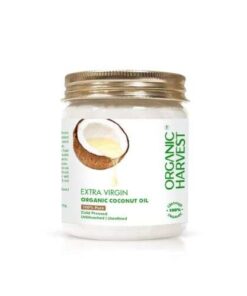 Organic Harvest Cold Pressed Extra Virgin Coconut Oil for Hair, Skin & Cooking - 200ml