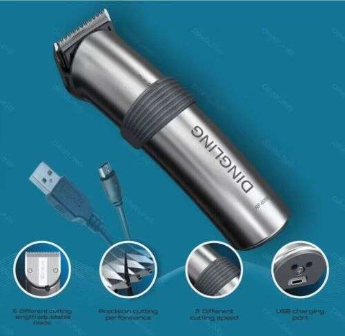 USB Rechargeable Electric Hair Trimmer for Professional and Home Use