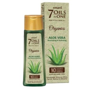 Emami 7 Oils In One Organics Aloe Vera Hair Oil for Soft, Shiny, and Healthy Hair - 200ml