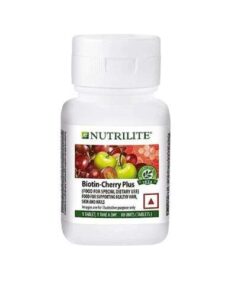 Amway Biotin Cherry Plus Tablets: Nourish Skin, Hair & Nails, 60 Tablets (Pack of 1)