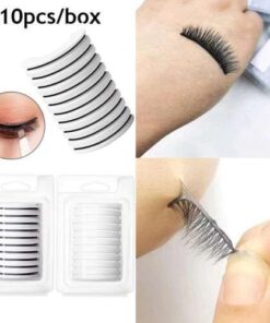 Reusable Eyelash Adhesive Tape Strips - Glue-Free, Self-Sticker, 10pcs/Box for Secure Lash Application