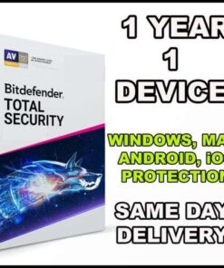 Bitdefender Total Security 2024: Enhanced Protection and Unrestricted Internet Freedom for 1 Device