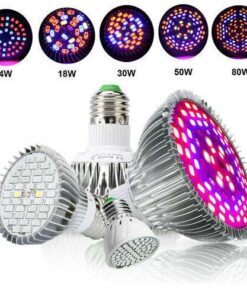 E27 LED Grow Light: Full Spectrum Lamp Bulb for Plant Hydroponics and Blooming, 18/30/50/80W