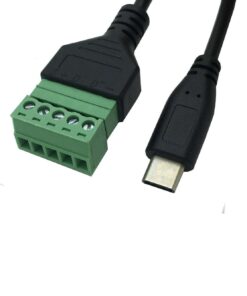 Solderless USB-C to 5 Pin Terminal Adapter Cable for Easy Connection, 30cm Length