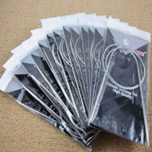 Circular Knitting Needles for Seamless Projects, Stainless Steel with Steel Wire Lace, 80cm Length, Sizes 6-16