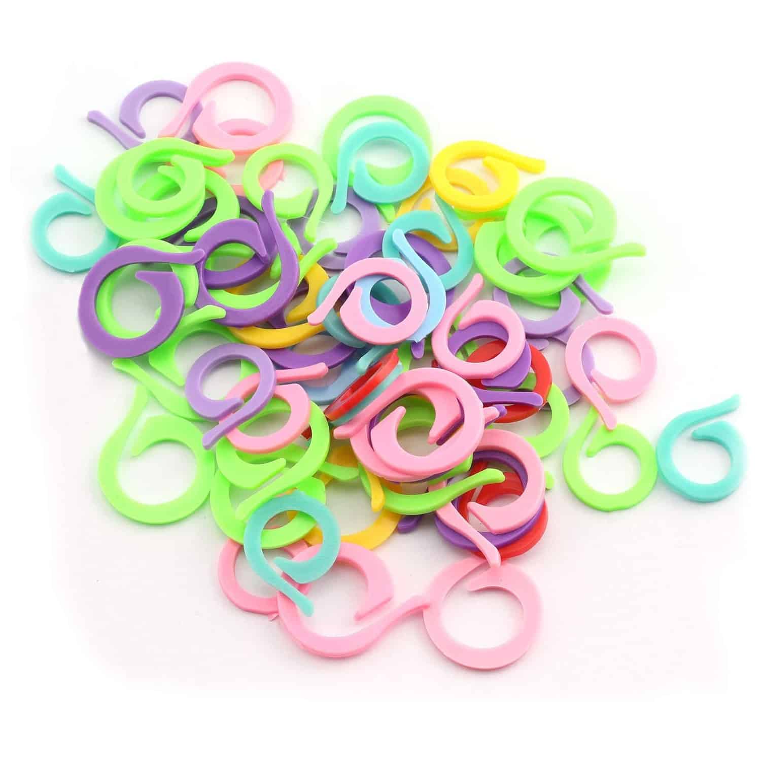 Colorful Split Ring Stitch Markers for Knitting, Crochet, Sewing & More (25 Pack)