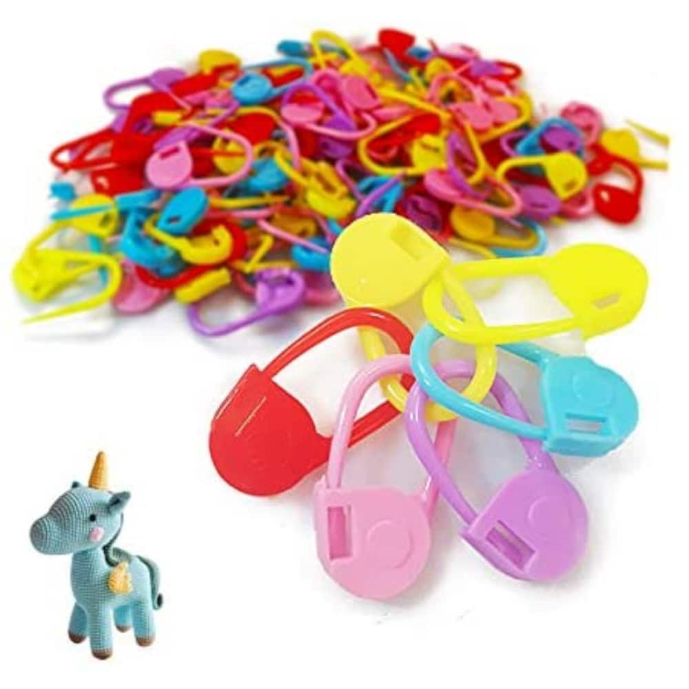 1000 Mixed Color Locking Stitch Markers for Knitting, Crochet & Sewing Projects