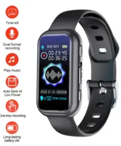 Voice Activated Digital Audio Recorder Bracelet Watch MP3 Player: Record & Listen on the Go (64GB)