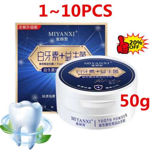MIYANXI Tooth Powder Stain Remover 50g: Whiten Teeth and Brighten Smile