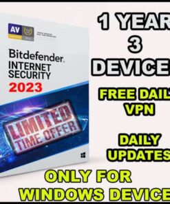 Secure Your Cyber World: Bitdefender Internet Security 2023 for 3 Devices with Daily VPN