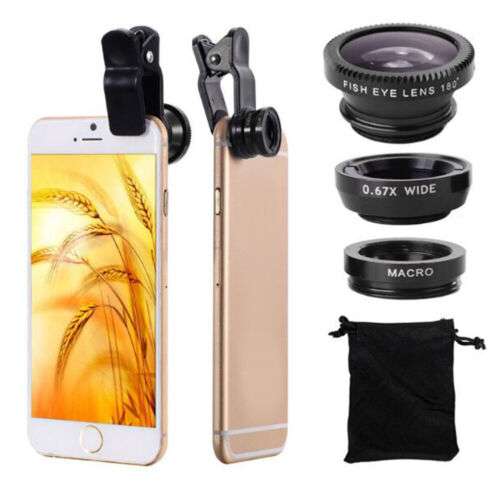 3-in-1 Fisheye, Wide-Angle, and Macro Lens for Enhanced Smartphone Photography