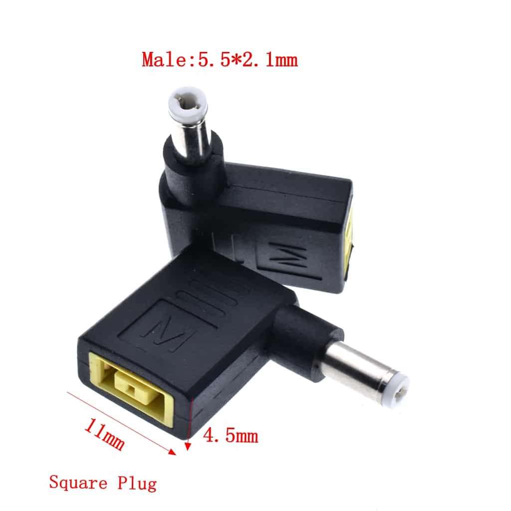 Lenovo Laptop DC Tip Converter: Square Female to 5.5x2.1mm Male for Power Adapters