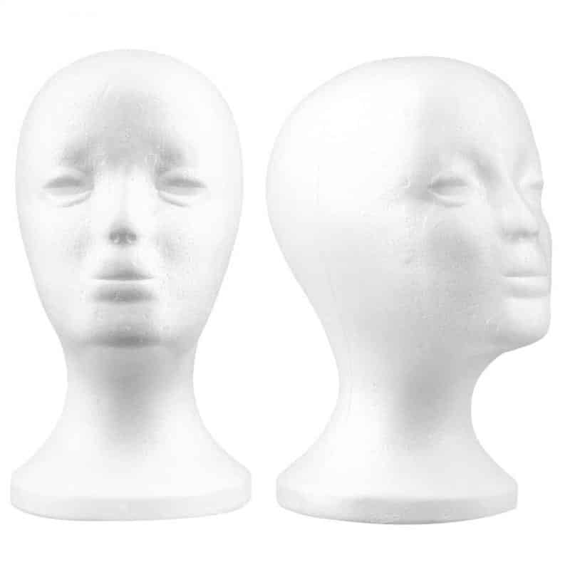 Professional Styrofoam Female Mannequin Head (2 Pack) for Wig, Hat & Glasses Display - Choose Your Color