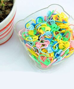50 Mixed Color Locking Stitch Markers for Knitting, Crochet & Sewing