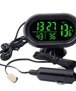 DC 12V Car Thermometer: 4-in-1 Time, Date, Dual Temperature LED Digital Auto Car Thermometer
