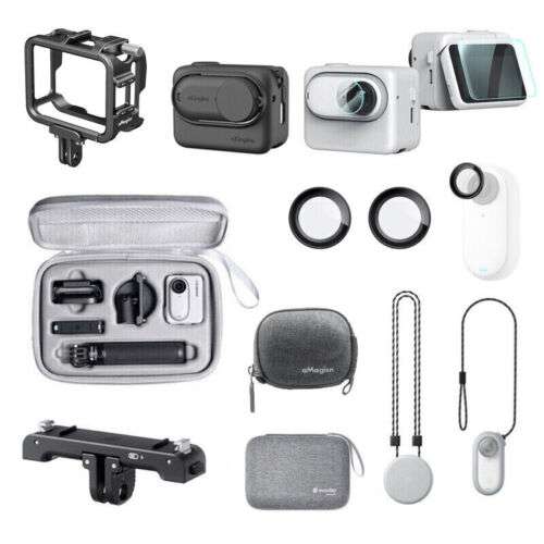 Insta360 GO 3 Action Camera Accessories: Storage Bag, Lens Cover, Lanyard Mount for Secure and Convenient Use