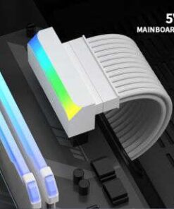 90 Degree ARGB Motherboard Adapter: Convert ATX 24 Pin Power to Right Angle for Easy Cable Management