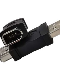 USB 2.0 Type A Male to Firewire IEEE 1394 6 Pin Female Adapter for Connecting Cameras to Computers.