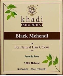 Khadi Shuddha Black Mehndi: Natural Hair Dye for Deep Black Color - 100g