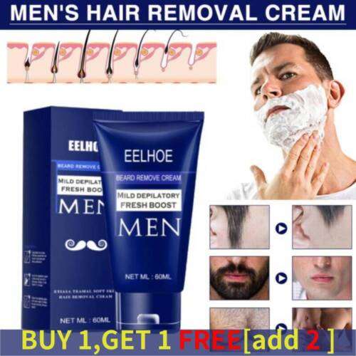 Permanent Hair Removal Cream for Men: Painless Facial Beard Remover Gel