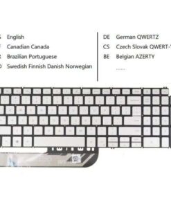 Backlit Silver Laptop Keyboard Replacement for Dell Inspiron 3501, 3502, 3505, 5501, 5502, 5505