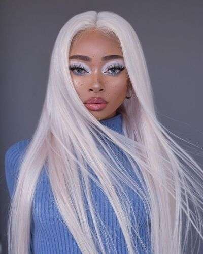 Elegant White Long Straight Hair Synthetic Wig for Women: Versatile for Cosplay and Halloween