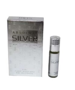 Absolute Silver Pocket Floral Attar MAX 8ML: Enhance Your Aura with a Luxurious Blend of Fragrant Oils.