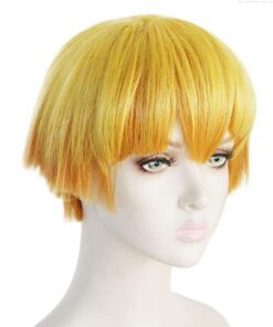 Demon Slayer Zenitsu Cosplay Short Yellow Wig: Perfect for Anime Fans & Conventions