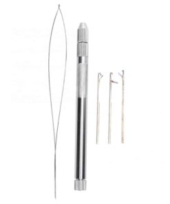 Aluminum Handle Hair Crochet Ventilating Needles Kit for Wigs & Toupees - 3 Hook Needles for Wig Making