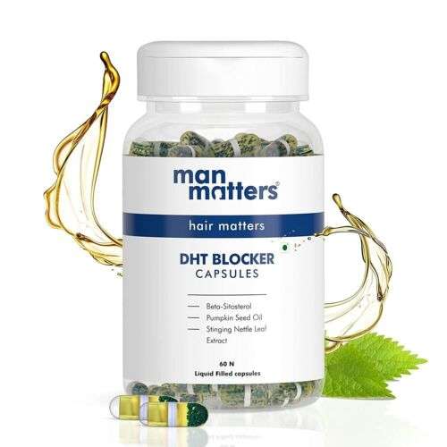 Man Matters DHT Blocker Capsules: 60 Capsules, Anti Hair Fall Treatment For Men, Stop Hair Loss & Regrow Hair Naturally.