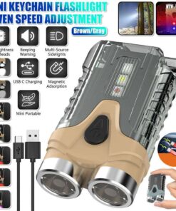 Super Bright Portable LED Keychain Flashlight: USB Rechargeable Mini Work Light for Convenience and Safety