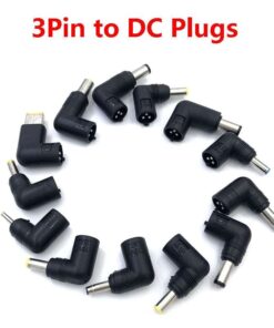 Universal 3-Pin DC Power Supply Adapter Connector for Laptops and Devices with USB-C Charging.