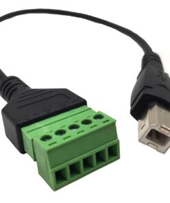 Solderless USB Type-B Male to 5 Pin Terminal Adapter Cable for Easy Connections (30cm)