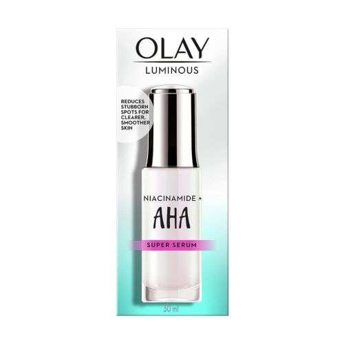 Olay Luminous Niacinamide + AHA: Super Serum for Minimizing Acne Scars, Enhancing Skin Radiance (30 ml)